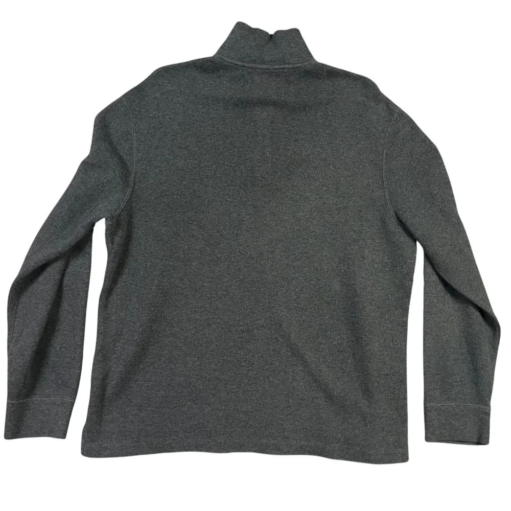 Polo Ralph Lauren Quarter Zip Pullover Large Charcoal Gray Cotton Red Pony Logo